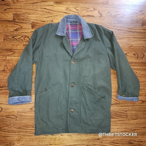 Y2K Jos A Bank olive drab chore coat - Picture 2 of 11